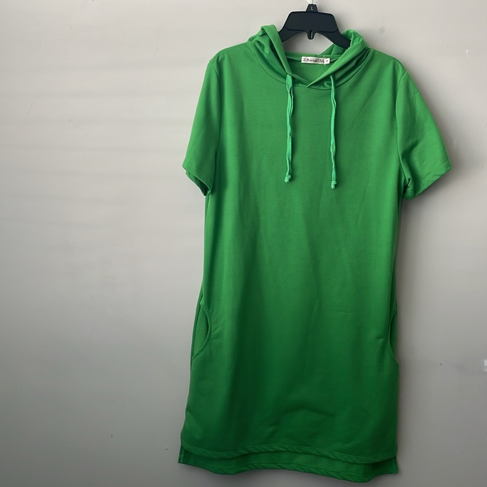 Z Avenue USA Green Hoodie Dress size Medium Lounge